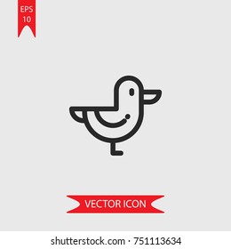 Duck vector icon, illustration symbol