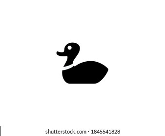 Duck vector icon. Isolated duck illustration