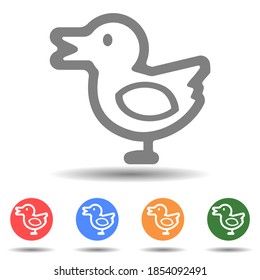 Duck vector icon in linear style