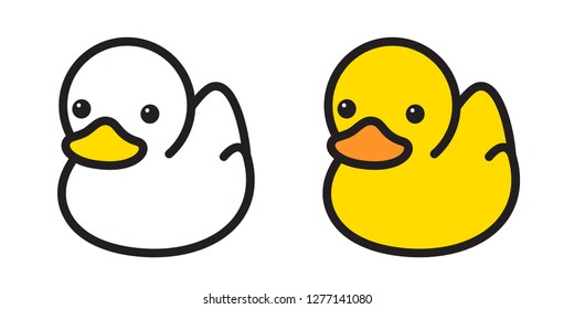 duck vector icon logo rubber duck bath shower cartoon character illustration bird farm animal symbol doodle