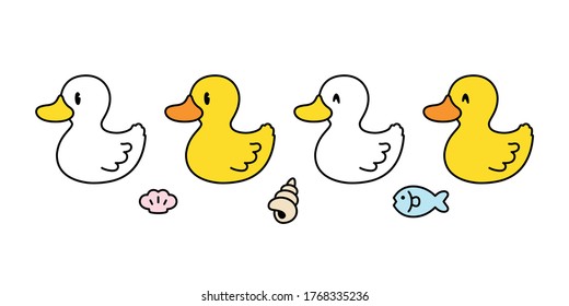 duck vector icon logo rubber duck bird farm cartoon character illustration animal symbol doodle design