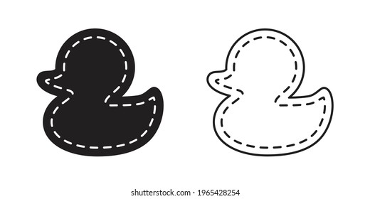 duck vector icon rubber duck logo bathroom shower dash line bird chicken cartoon character symbol doodle illustration design