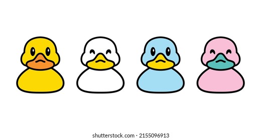 duck vector icon rubber duck shower logo bathroom bird soap bubble chicken character cartoon symbol isolated doodle illustration design