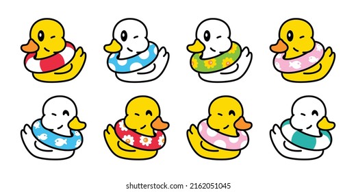 duck vector icon rubber duck shower logo bathroom bird swimming ring chicken character cartoon symbol isolated doodle illustration design