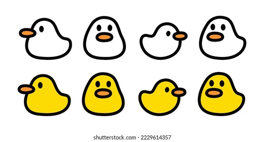 duck vector icon rubber duck shower cartoon character logo bathroom chicken bird goose farm symbol isolated doodle illustration design