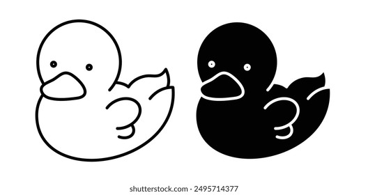 duck vector vector icon set in black color.