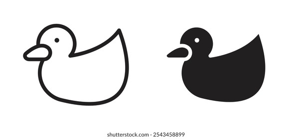 Icono de Vector de pato en negro.