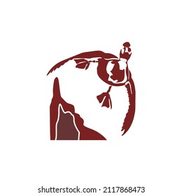 Entenvektorgrafik-Logo über dem Boden