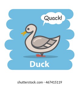 Duck Vector Illustration On Isolated Backgroundcute Stock Vector ...