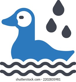 ilustración de duck Vector en un fondo transparente. Símbolos de calidad superior. Iconos vectoriales de glifos para diseño de conceptos y gráficos. 


