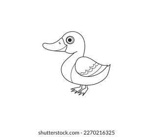 Duck vector isolated outline icon. Duck animal vector icon. Duck icon 