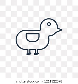 Duck vector outline icon isolated on transparent background, high quality linear Duck transparency concept can be used web and mobile