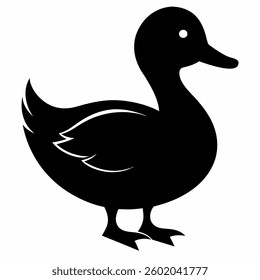 Duck vector Silhouette on white background