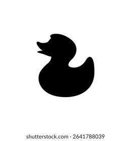 Duck vector silhouette on white background. Baby duck icon sign illustration design. Vector graphics