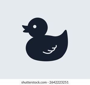 Duck vector silhouette on white background. Baby duck icon sign illustration design. Vector graphics