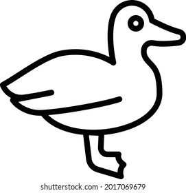duck vector thin line icon