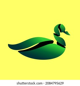 Duck vetor illustration.spiral slice effect. Duck icon illustration for design element, visual presentation, vector illustration.