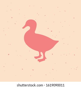 Duck. Vintage logo, retro print, poster for Butchery meat shop. Logo template for meat business, meat shop. Vector Illustration