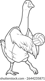 Duck Volleyball player Volleyball Animal Vector Graphic Art Illustration