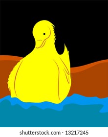 duck in water	