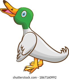 Duck Water Cartoon vector art and illustration