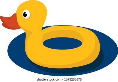 Pato en agua, ilustración, vector sobre fondo blanco