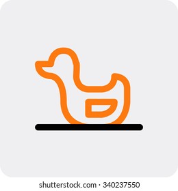 Duck in the water vector icon