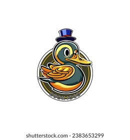 pato con sombrero negro