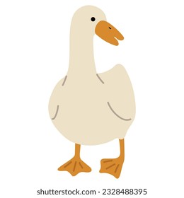 Duck White Single 12 cute auf blauem Hintergrund, Vektorgrafik