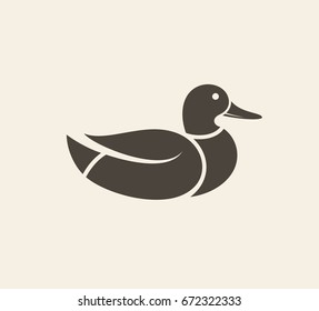 Duck. Wild bird. Vector illustration