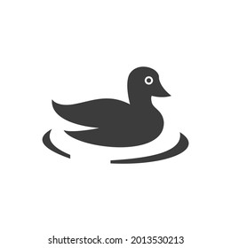 Duck Wild Icon Isolated on Black and White Vector Graphic