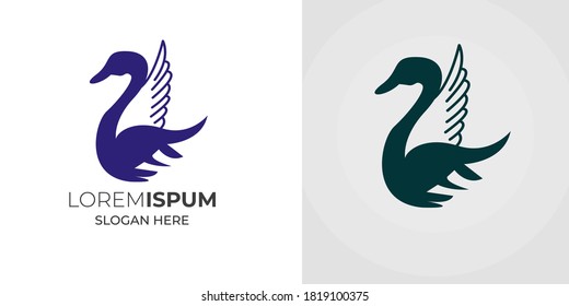 Duck With wings and Crocodile Combo vector illustration .Crocodile and Duck monogram ,line art vector logo design. logo template vector illustration vintage minimal retro
 icon mono line for emblems