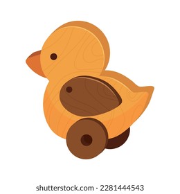 duck wooden toy icon isolated