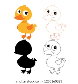 duck worksheet vector design