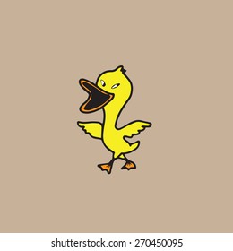 Duck yellow character cartoon vector