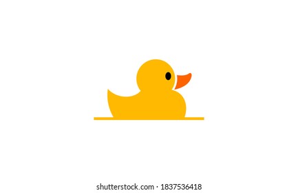 Duck Yellow Cute Animal Vector Icon Logo Design Inspiration