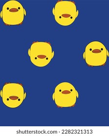 duck yellow sea blue pattern vector