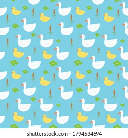 duck and yellow duck seamless pattern vector