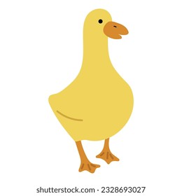 Duck Yellow Single 20 cute on a blue background, vector illustration
