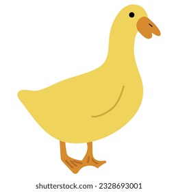 Duck Yellow Single 3 cute on a blue background, vector illustration