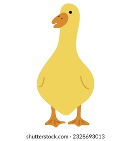 Duck Yellow Single 46 cute on a blue background, vector illustration