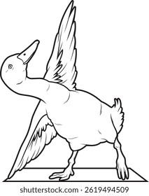 Duck Yoga Yoga mat Animal Vector Graphic Art Illustration