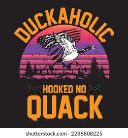 duckaholic hooked no quack t shirt design