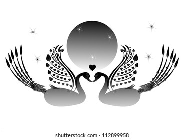 duck,goose on white background