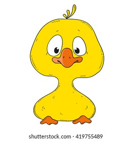 Duckling cartoon characters. The yellow small duck
