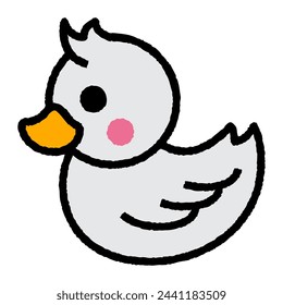duckling cartoon roughen filled outline icon for decoration, website, web, mobile app, printing, banner, logo, poster design, etc.