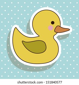duckling design over dotted background vector illustration 