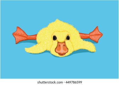 Duckling hand drawn