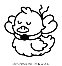 Duckling icon in drawing style 

