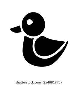 Duckling Icon. Duck Symbol of Children's Toy. Customizable thin line illustration.  Editable stroke.